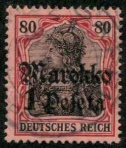 German Morocco SC# 53 o/p Marrokko 1p on 80pf used