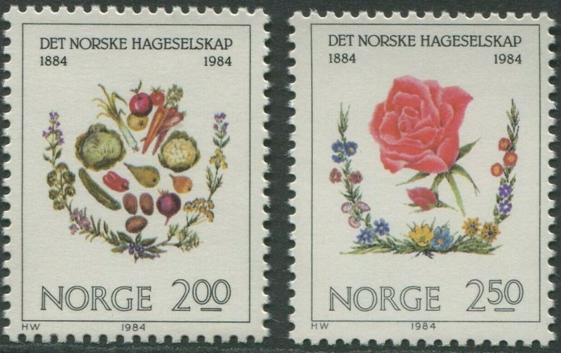 Norway 1984 #843-4 MNH. Crops, flowers