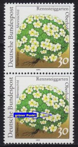 GERMANY BUND [1991] MiNr 1505 F25 2er ( **/mnh ) [01] Blumen Plattenfehler