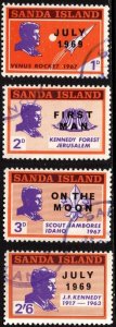 1969 Scotland Sanda Island Cinderella Stamps Set/4 JFK First Man On The Moon