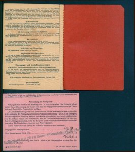 3rd Reich Germany 1950s American Zone Denazified ID and Savings Documentat 95726