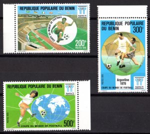 Benin 1978 Sc#397/399 WORLD CUP ARGENTINA '78 Set (3) MNH