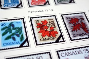 COLOR PRINTED CANADA 1974-1988 STAMP ALBUM PAGES (51 illustrated pages)