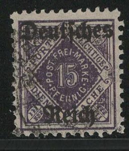 German States Wurttemberg Scott # O61, used, exp/hs