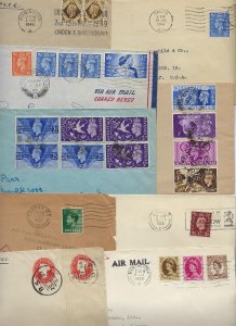 UK GB 1894 1952 LARGE COLLECTION OF 25 COMMERCIAL COVERS INCLUDING 3 FDCs & FIRS