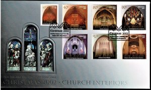 New Zealand 2002 Christmas  Church Interiors FDC