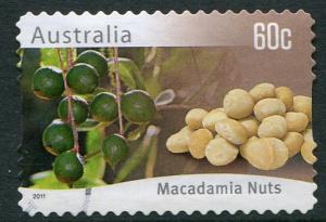 FARMING AUSTRALIA - NATIVE PLANTS 2011 - MACADAMIA NUTS - USED SELF-ADHESIVE