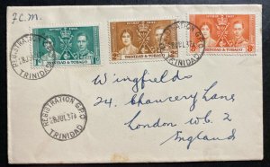 1937 Trinidad & Tobago Cover King George VI Coronation KG6 To London England