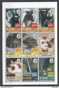 1997 St.Vincent Fauna Wild Animals Celebrate The Wild 1Kb ** Stamps Pk221