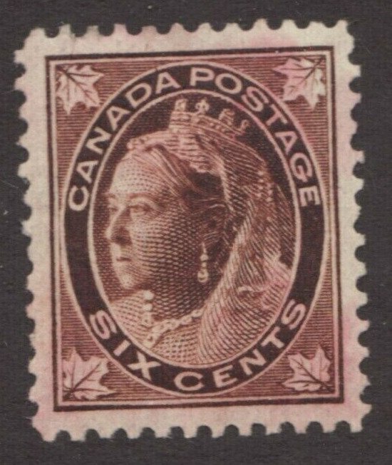 1897 Canada Sc# 71 - 6¢ Queen Victoria Maple Leaf series. MH