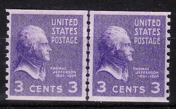 MOstamps - US Scott #842 Mint OG NH Coil Line Pair - Lot # HS-F362