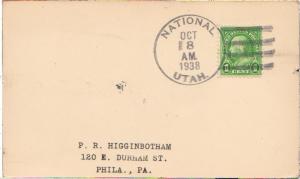 United States Utah National 1938 4c-bar  1928-1952  Postcard  Philatelic.