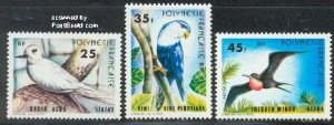 French Polynesia 1980, Birds 3v, MNH