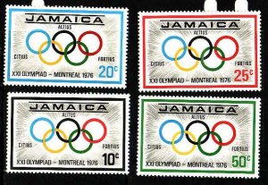 Jamaica-Sc#410-13- id9-unused NH set-Sports-Olympics-Montreal-1976-