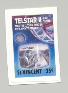 St Vincent #1164 Telestar II, Space, Martin Luther King, Jr 1v Imperf Proof