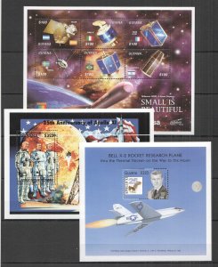 O0537 1994 Guyana Millennium Space 25Th Anniversary Of Apollo 11 ! 1Kb+2Bl Mnh