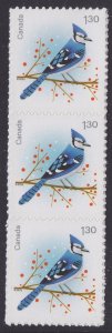 Canada 3366 Christmas Holiday Birds Blue Jay $1.30 vert strip (3) MNH 2022