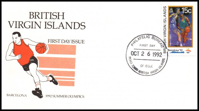 British Virgin Islands 757 Summer Olympics U/A FDC