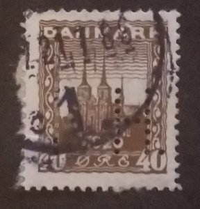 PERFIN Denmark Scott 153 Used Stamp T1649