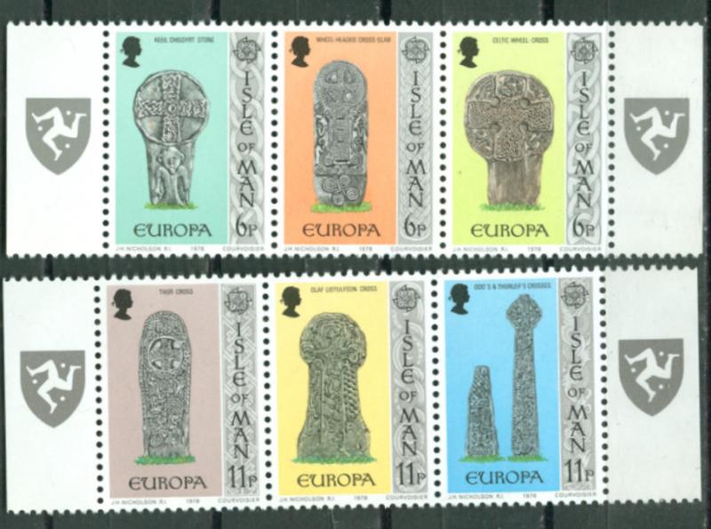 Great Britain-Isle Man # 133a,136a Europa - strips (2) MNH