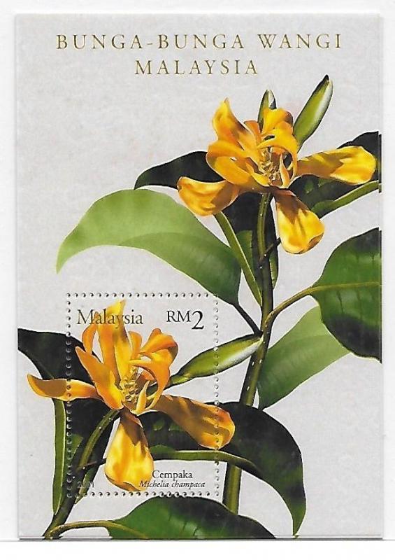 Malaysia 2001 Flowers S/S MNH B17