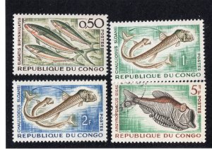 Congo, People's Republic 1961 50c, 1fr, 2fr & 5fr Fish, Scott 96-98 MH, ...