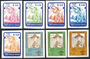 Paraguay 638-645 imperf, MNH. Boy Scouts, 1962. Lord Baden-Powell.