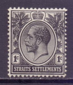 Straits Setts Scott 150 - SG194, 1912 Crown CA 1c Black MH*