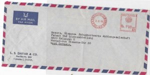 india 1964 large commercial airmail stamps cover  ref 10173