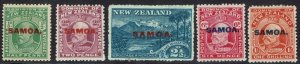 SAMOA 1914 OVERPRINTED KEVII PICTORIAL NEW ZEALAND RANGE TO 1/-