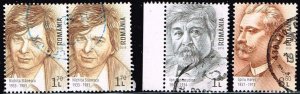 Romania 2018, Sc.#6117, 6118, 6123 used Famous Romanians