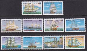 Burkina Faso 1132a-1132j Ships Singles MNH VF