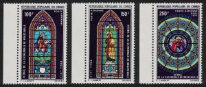 Congo Christmas Stained Glass Windows Brazzaville Cathedral 3v 1970 MNH