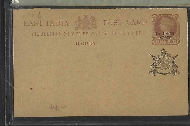 INDIA FARIDKOT  (P1309B) QV 1/4A PSC  UNUSED