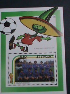 ​ST.VINCENT- 1986 WORLD CUP SOCCER CHAMPION MEXICO'86-SPAIN -MNH S/S-VF