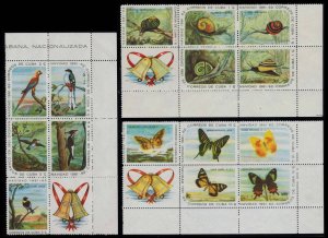 Cuba Scott 690a, 695a, 700a Mint never hinged.