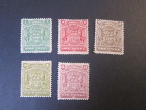 Rhodesia 1898 Sc 59-61,64-5 MH