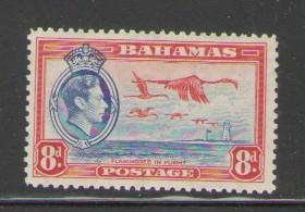 Bahamas Sc 108 1938 8d G VI Flamingo stamp mint