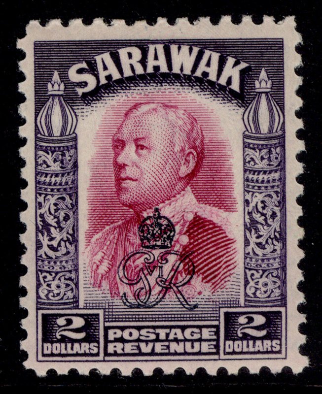 SARAWAK GVI SG163, $2 bright purple & violet, M MINT. 