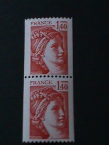 ​FRANCE-1980 SC#1877  SABINE-COIL PAIR RARE-MNH VF WE SHIP TO WORLD WIDE