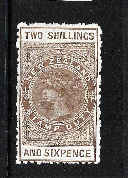 NEW ZEALAND  1882-27 2/6   QV  REVENUE  MLH   P11  SG F57