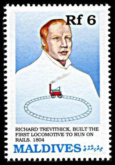 Maldive Islands 1366, MNH, Railroad Pioneer Richard Trevithick