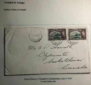 1941 Forest Reserve Trinidad & Tobago Cover To Lloydminster Canada