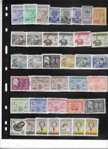 BOLIVIA COLLECTION ON STOCK SHEET MINT/USED