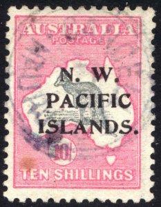 N.W. Pacific Is 1915 10s Grey & Pink Wmk 2(Sc 8) SG 84 Sc 9 VFU*Cat £170($224)