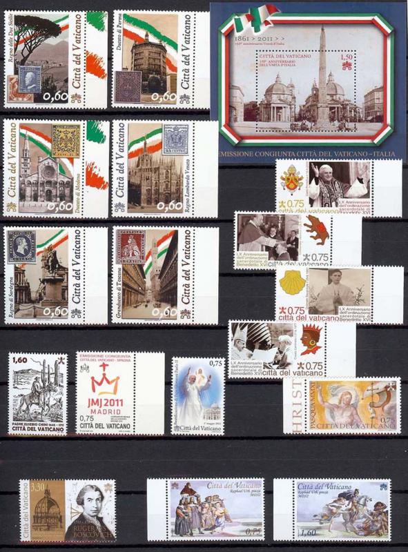 2011 Vatican City - Sc# 1462-1491 - Complete year set - MNH