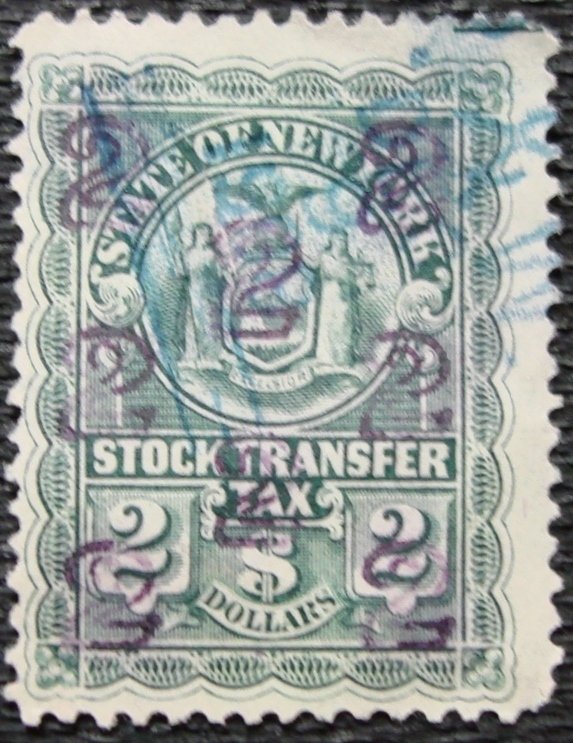 US New York State Stock Transfer Used *CC* Single