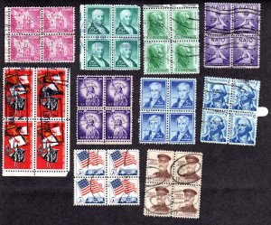 US Blocks of 4. Lot of 10, used. Lot 220312-03