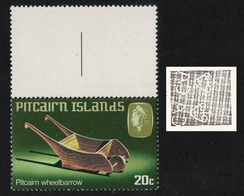 Pitcairn Handicrafts Wheelbarrow WATERMARK Var RAR 1980 MNH SC#195var SG#208w