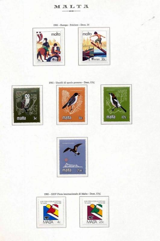 MALTA 1980/82 Religion Art Chess Birds MNH Approx 65 Items (ELF 930